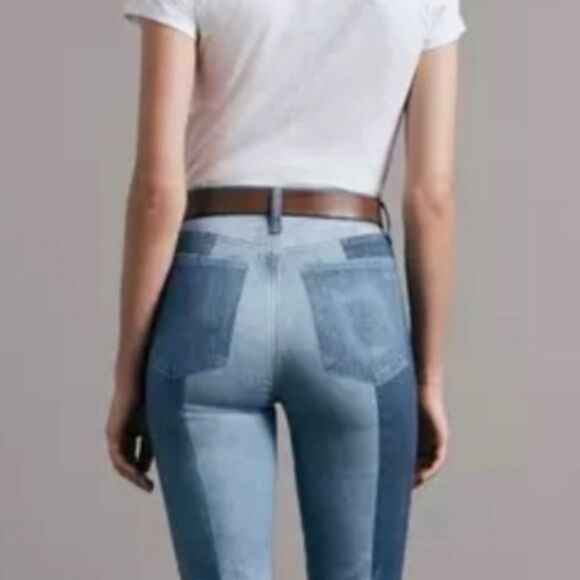 RAG & BONE Jeans MIRAMAR NWT Stretch Nina Cigarette Byron Printed Cotton Size 24 - Picture 3 of 13